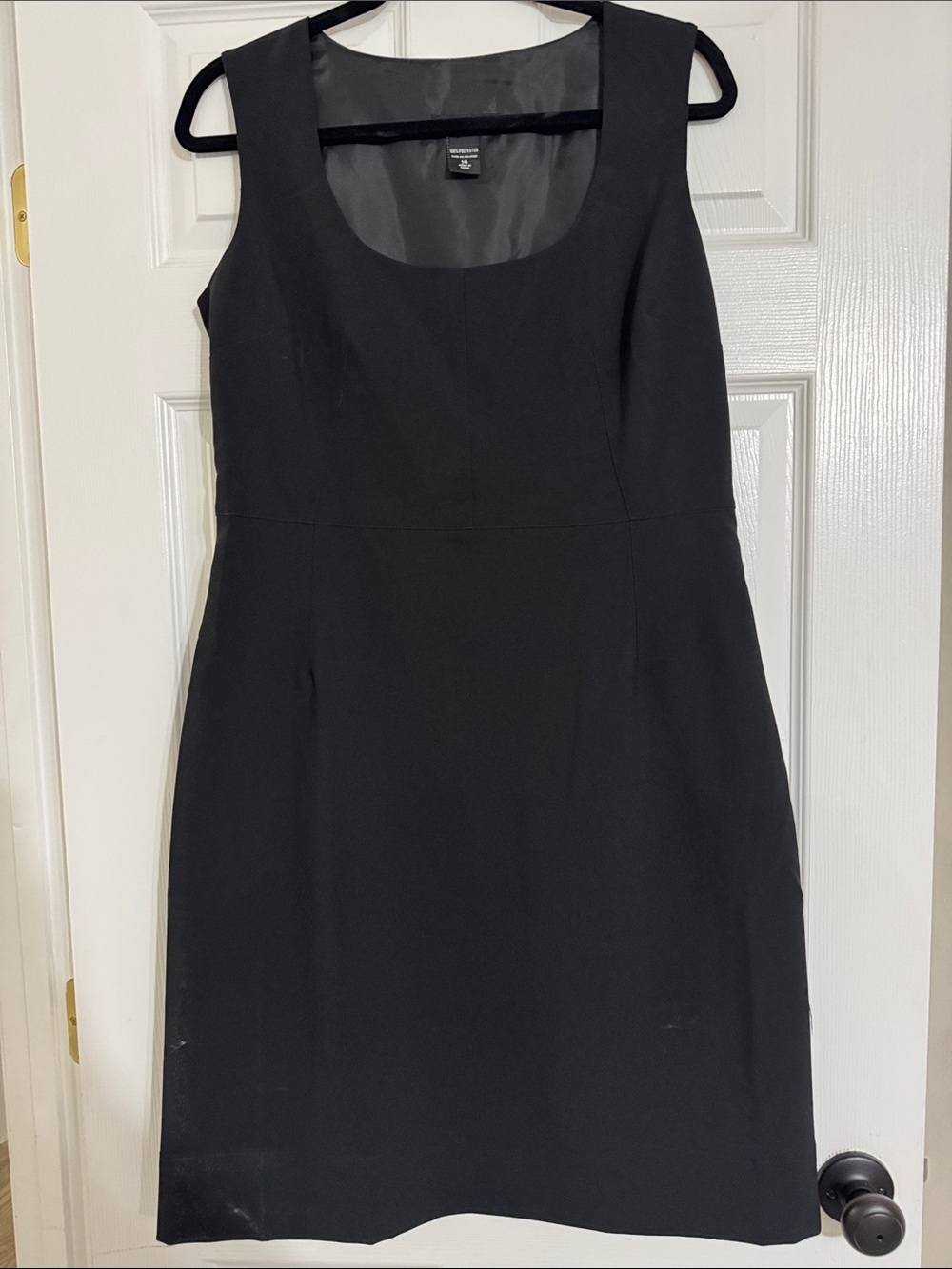 New York & Company Black Sleeveless Midi Sheath Dress